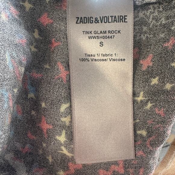 Zadig & Voltaire Tink Glam Rock Blouse in Abstract, Modern, Indie, Punk, Small - Picture 9 of 9
